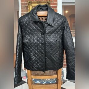 Quilted Black Leather Jacket
